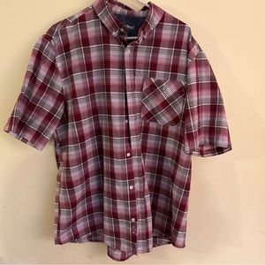 Stillwater  Supply  Co. Men’s X-Large  Short Sl Paid Button-up. Red/White/Black